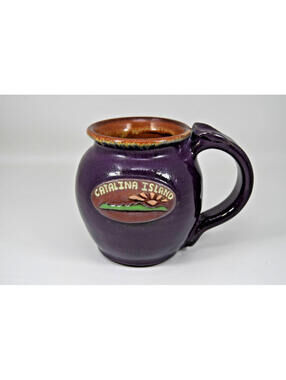 Catalina Island Silver Pottery Coffee Mug Cup Hand Thrown Signed Stoneware VTG